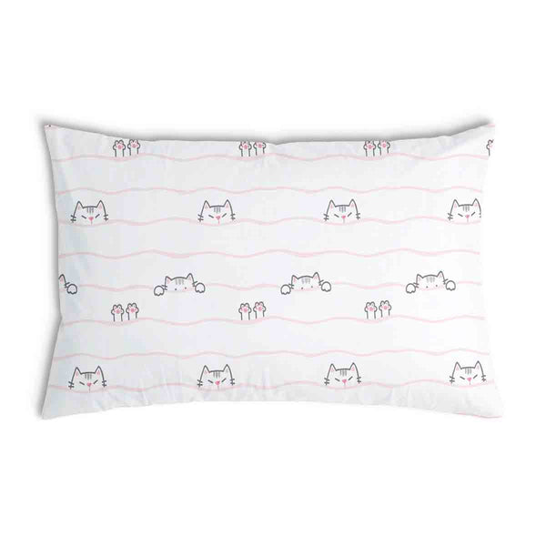 Almohada de salud blanca con pequeños gatos