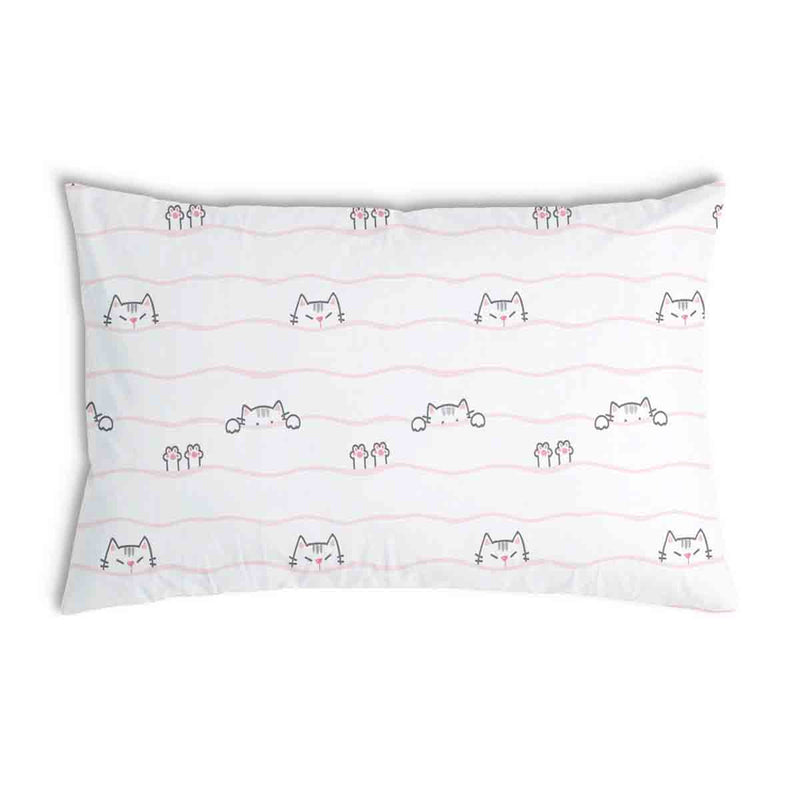 Almohada de salud blanca con pequeños gatos