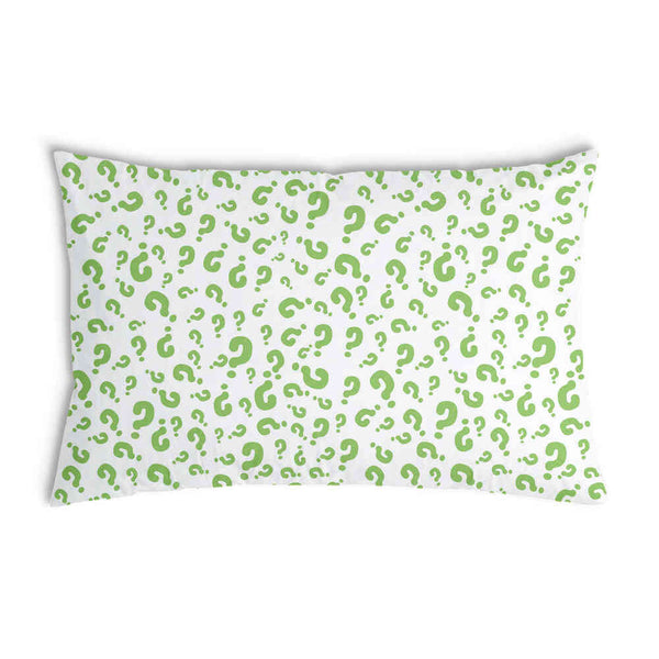 Almohada de salud Signos de interrogación verdes