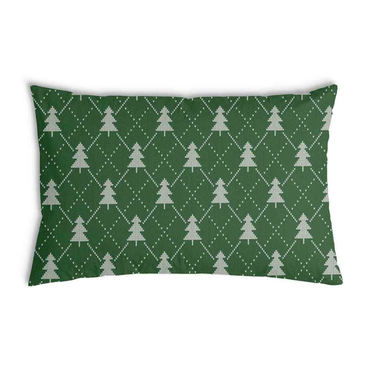 Almohada de salud verde con abetos