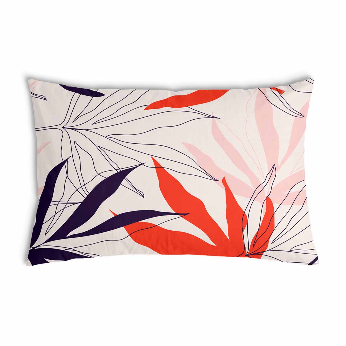 Almohada de salud beige con hojas de colores