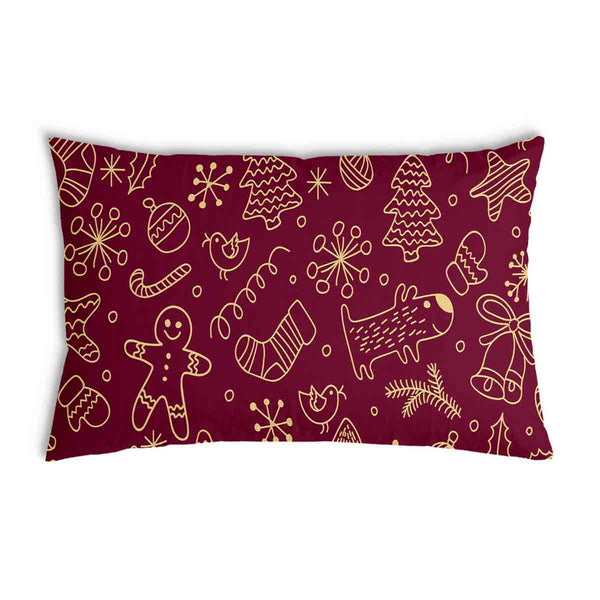 Almohada de salud roja con divertidos motivos navideños