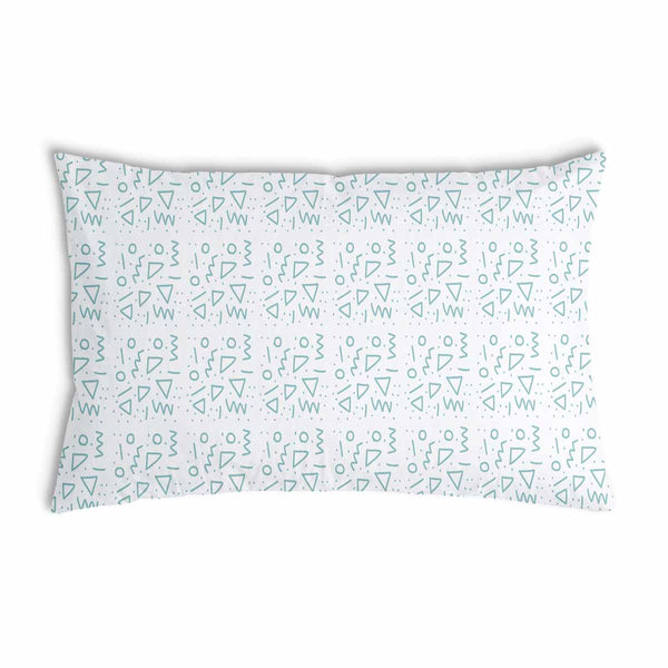 Almohada de salud blanca con formas azules