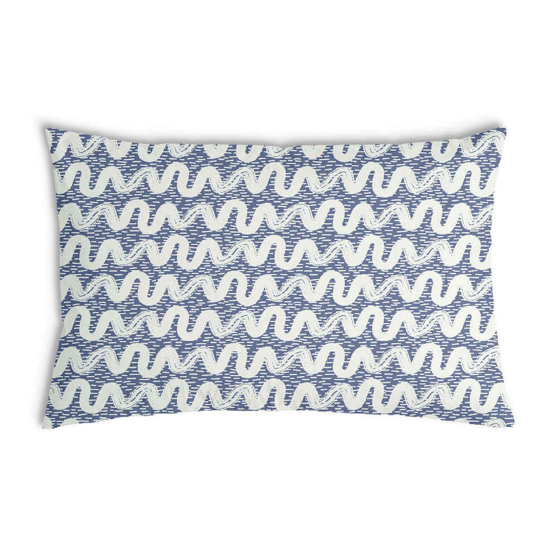 Almohada de salud azul con ondas blancas