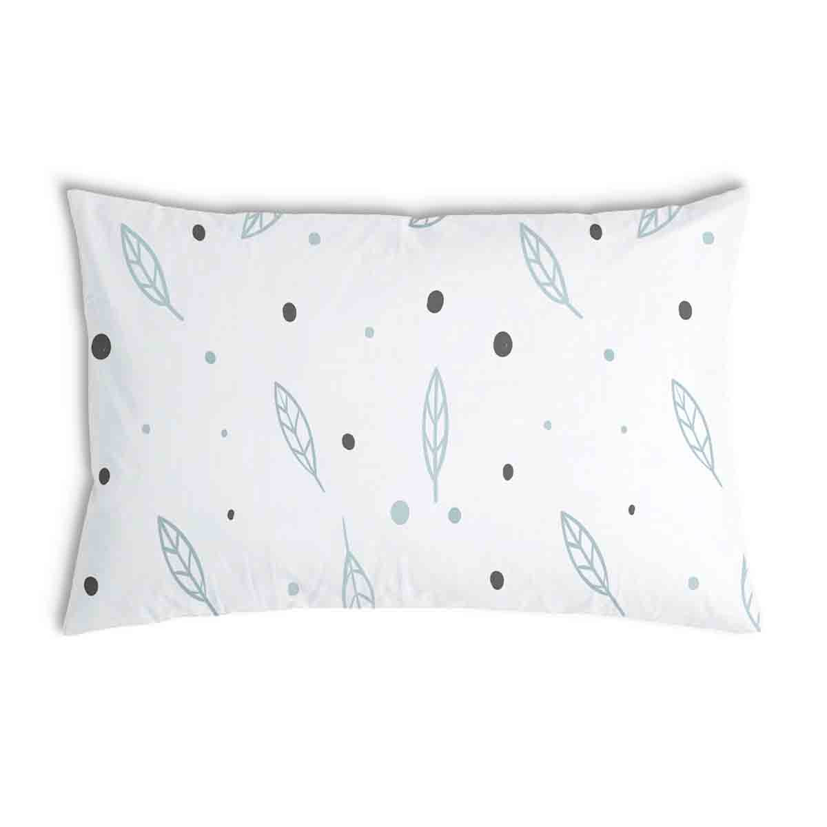 Almohada de salud blanca con plumas y puntos