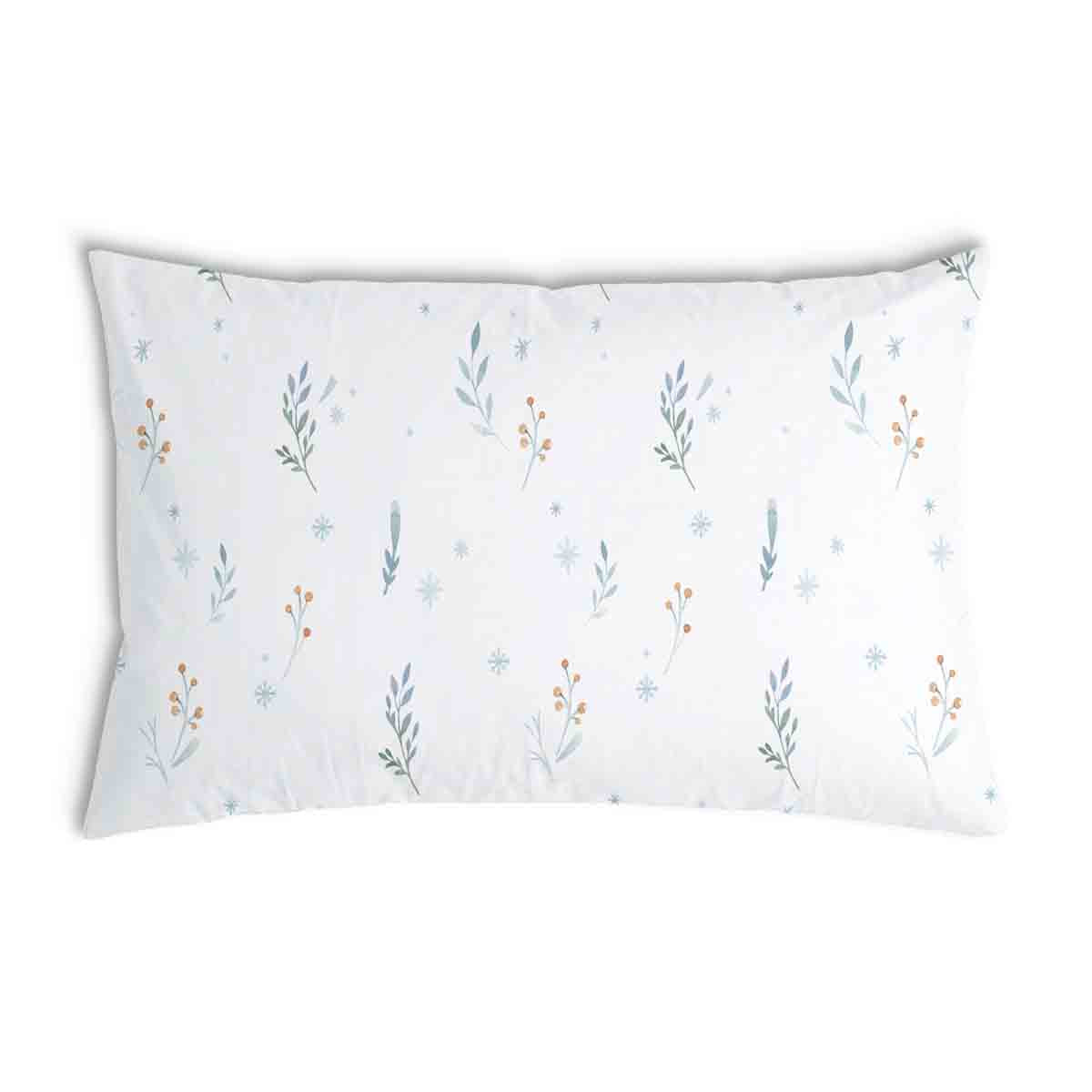 Almohada de salud blanca con flores de primavera