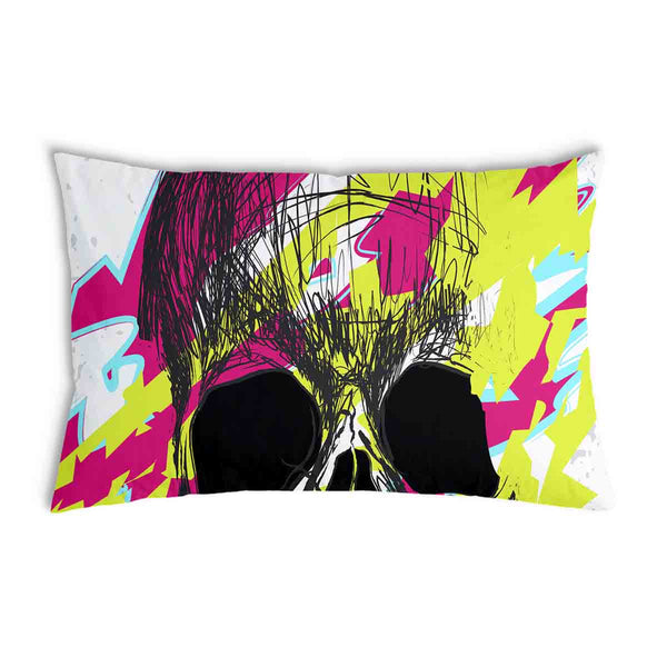 Almohada de salud calavera colorida