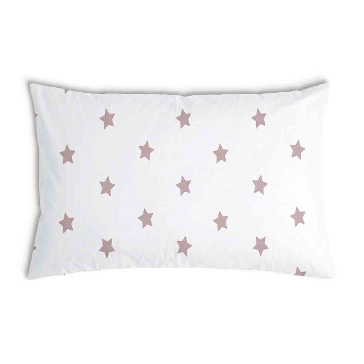 Almohada de salud blanca con estrellas rosas