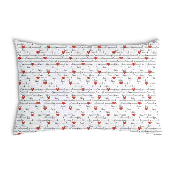 Almohada de salud blanca con inscripción Love