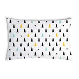 Almohada de salud blanca con pequeños abetos