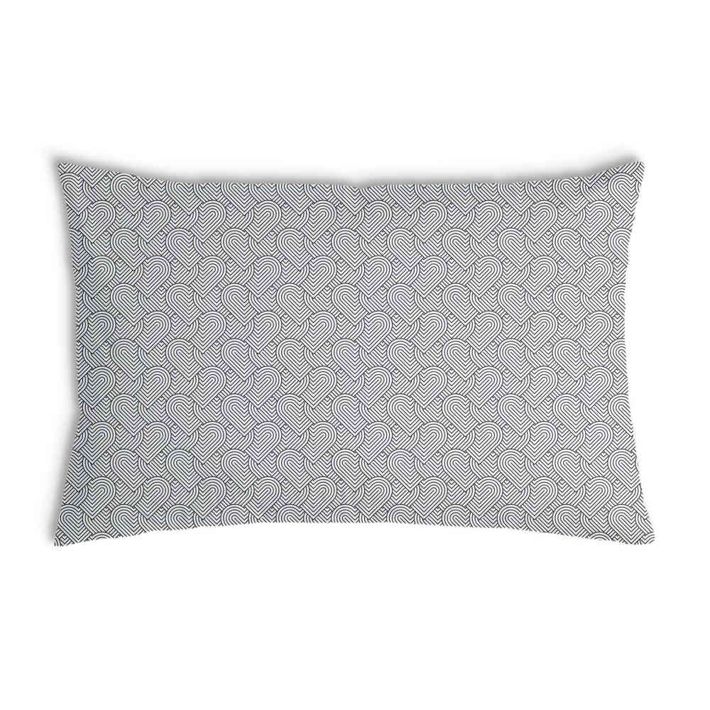 Almohada de salud gris corazones geométricos