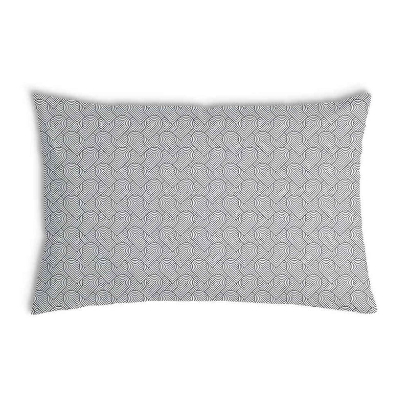 Almohada de salud gris corazones geométricos