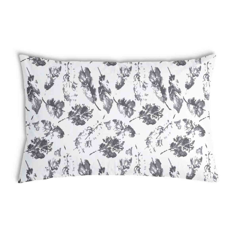 Almohada de salud blanca con hojas grises