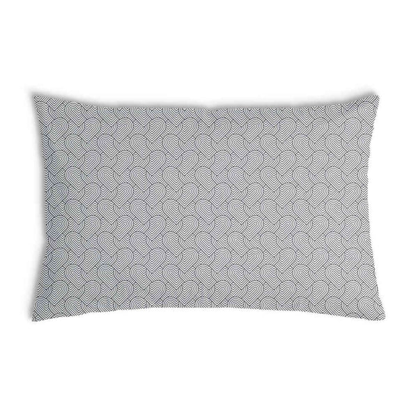 Almohada de salud gris corazones geométricos