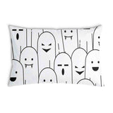 Almohada de salud blanca con fantasmas divertidos