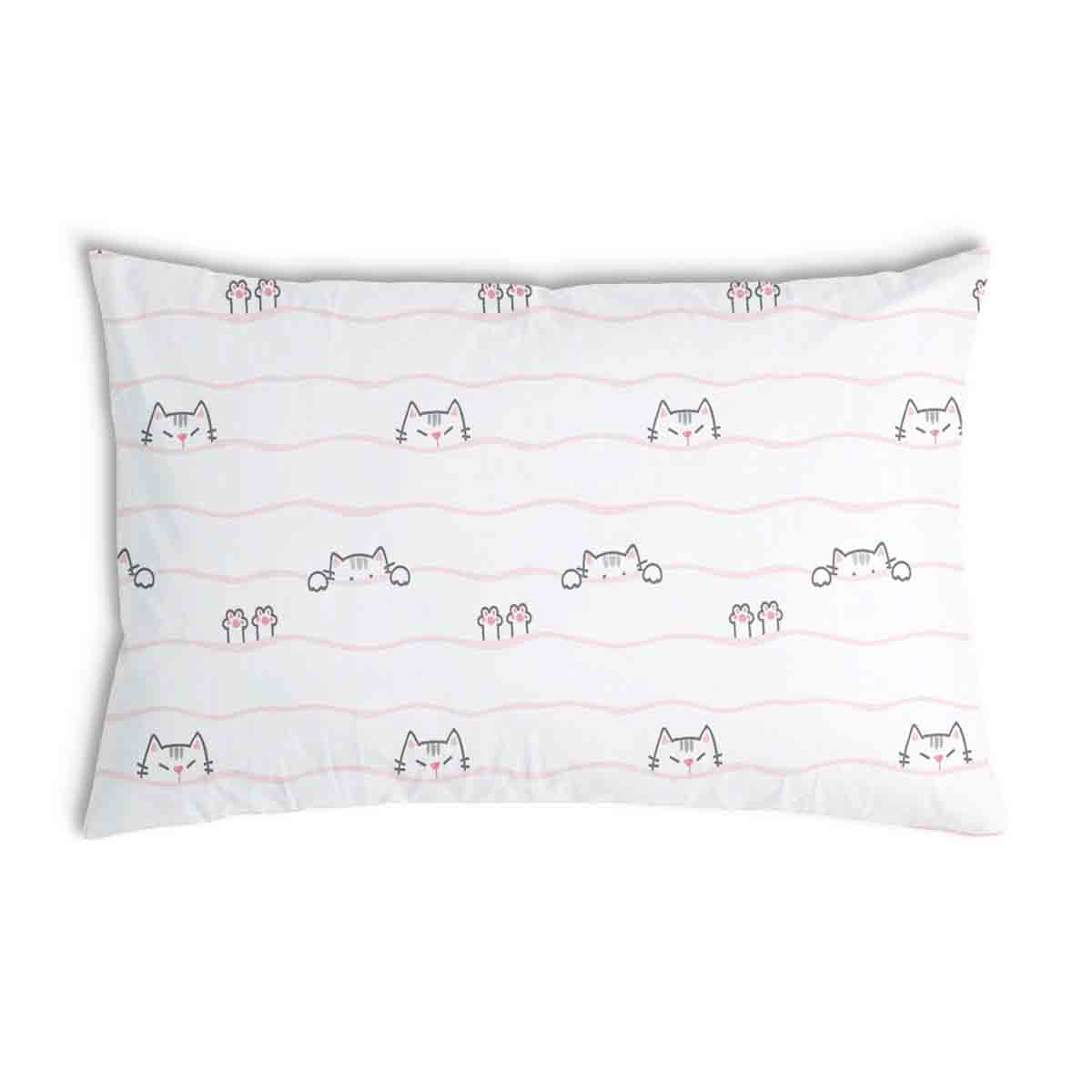 Almohada de salud blanca con pequeños gatos