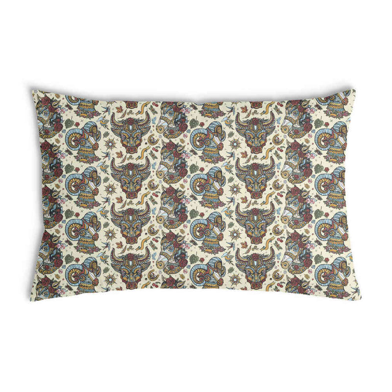 Almohada de salud con cabezas de animales coloridas