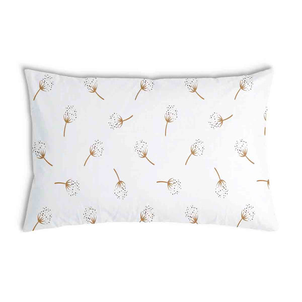 Almohada de salud blanca con dientes de león