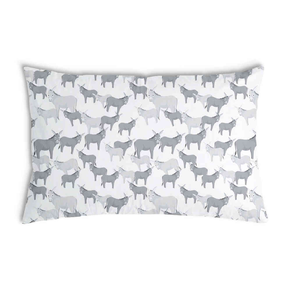 Almohada de salud gris con burros