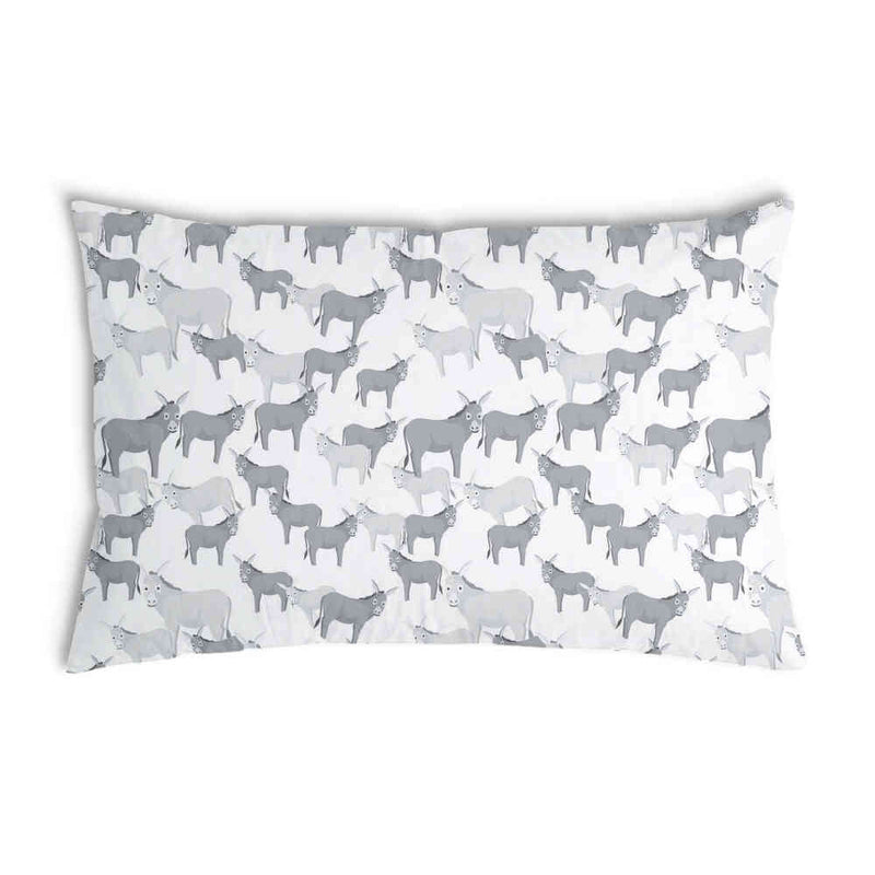 Almohada de salud gris con burros