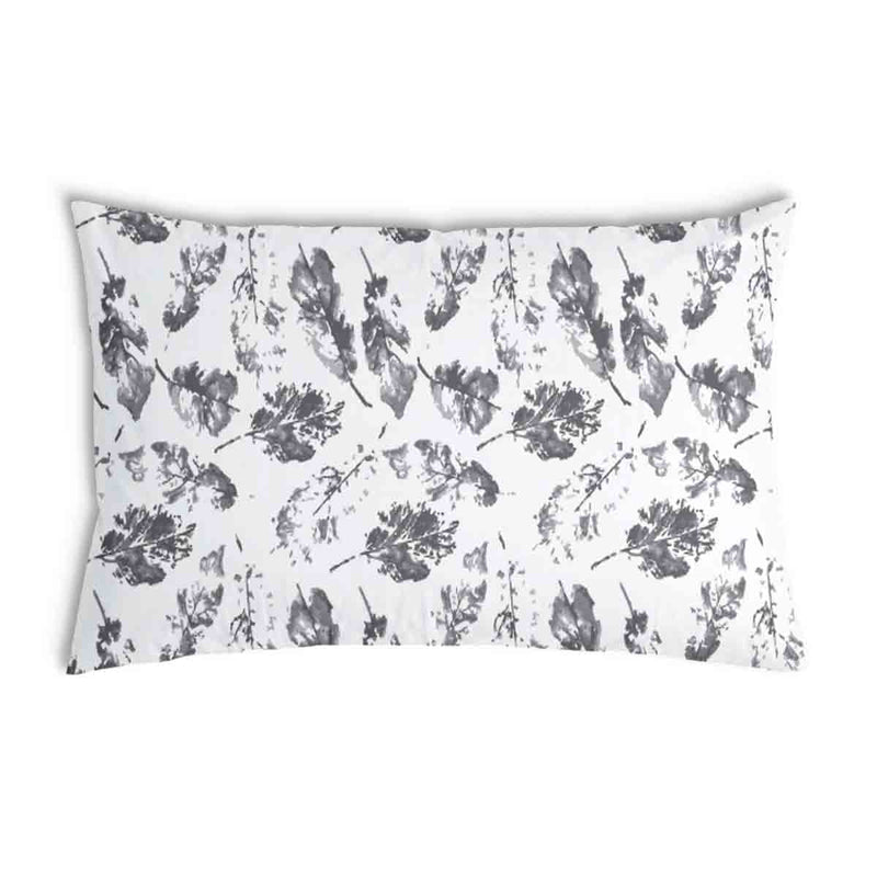 Almohada de salud blanca con hojas grises