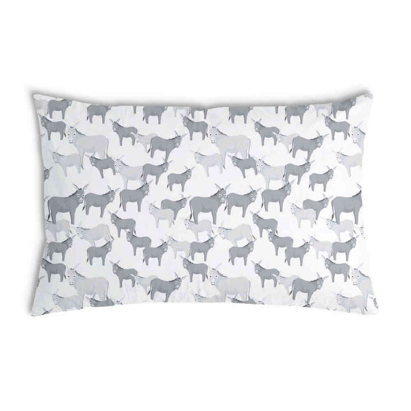 Almohada de salud gris con burros
