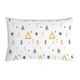 Almohada de salud blanca con triángulos amarillos