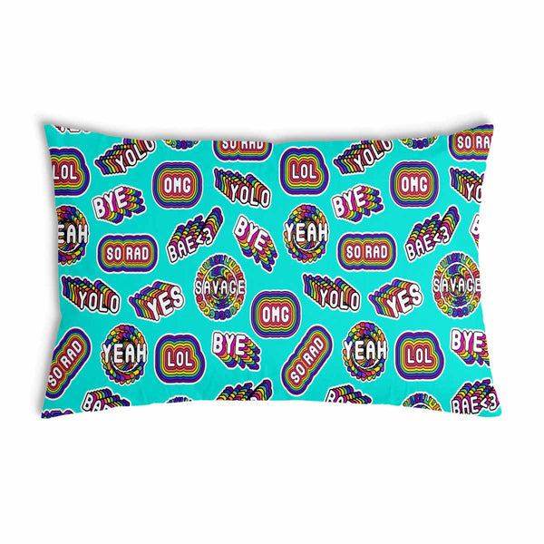 Almohada de salud turquesa con frases