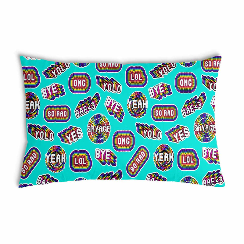 Almohada de salud turquesa con frases