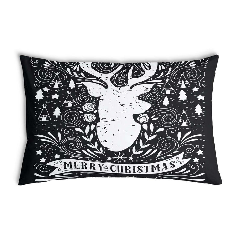Almohada de salud negra Feliz Navidad