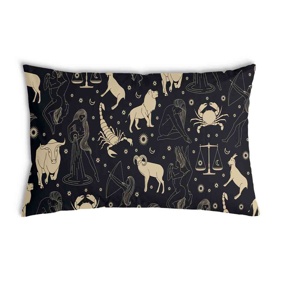 Almohada de salud negra con constelaciones