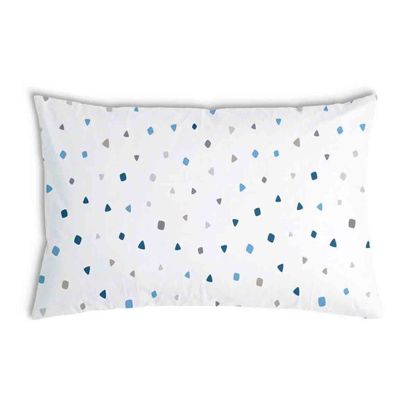 Almohada de salud blanca con pequeñas formas azules