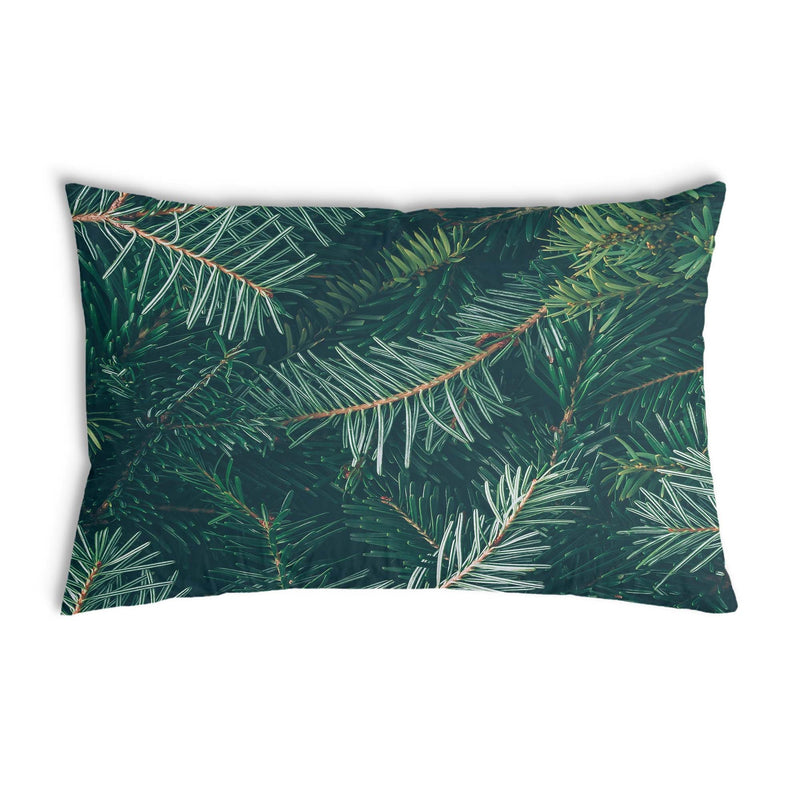 Almohada de salud con ramas verdes de abeto