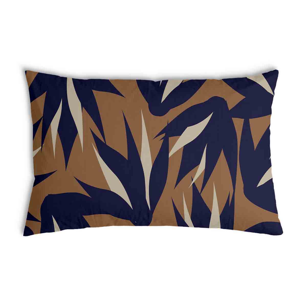Almohada de salud marrón con hojas azules