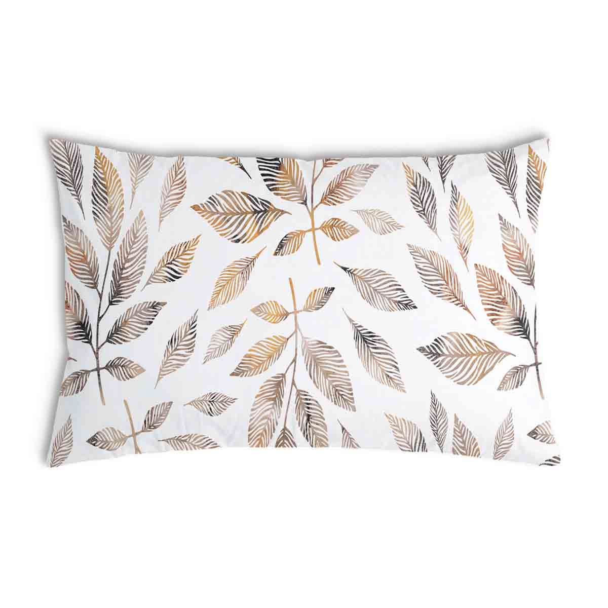 Almohada de salud blanca con ramas marrón claro