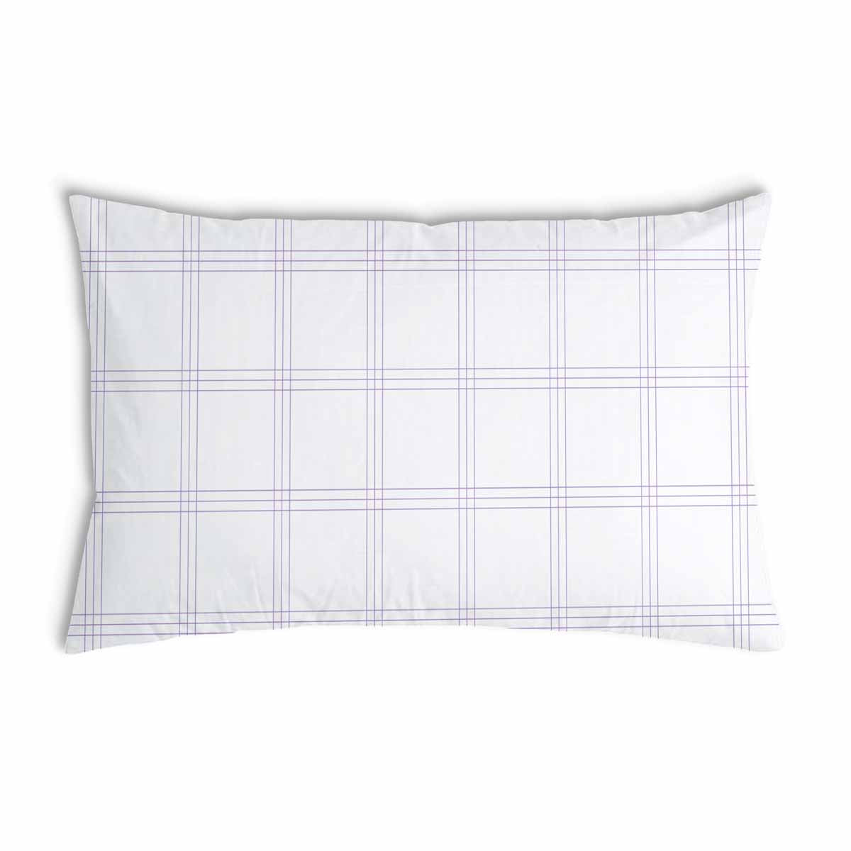 Almohada de salud blanca con rayas moradas
