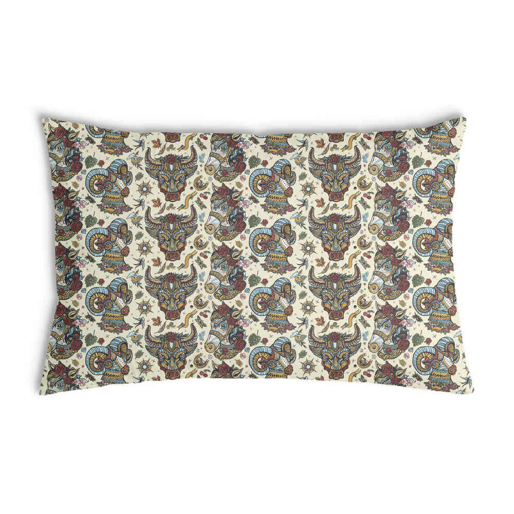 Almohada de salud con cabezas de animales coloridas