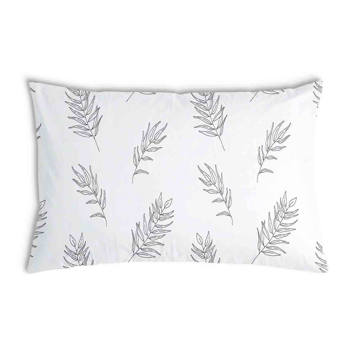 Almohada de salud blanca con ramas grises