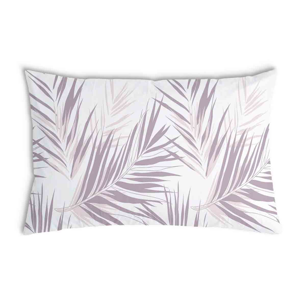 Almohada de salud blanca con hojas moradas