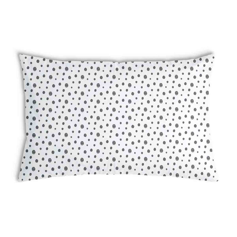 Almohada de salud blanca con muchos puntos grises