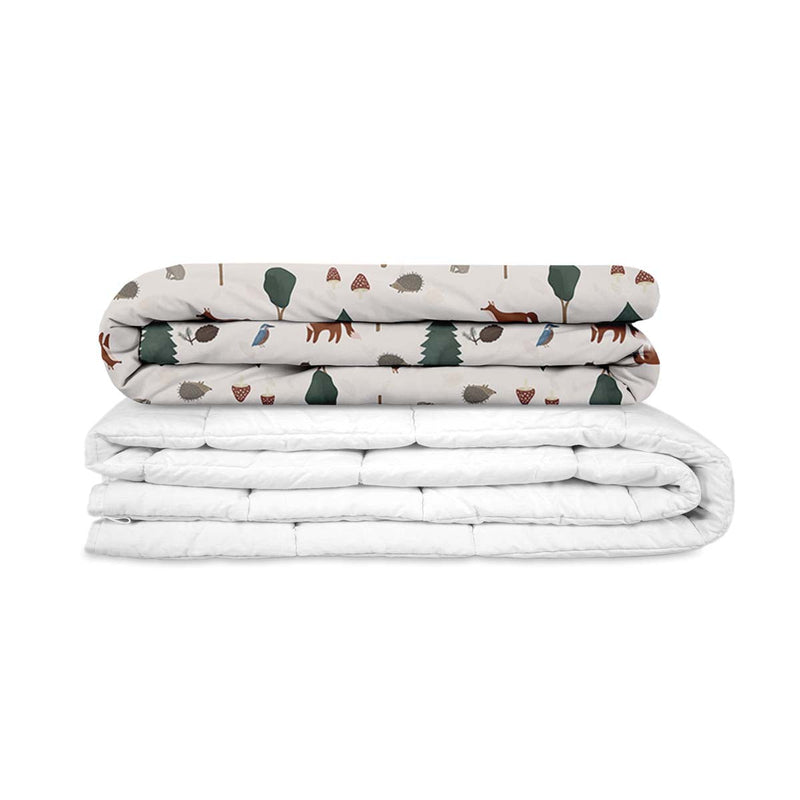 Manta terapéutica original - Manta con peso de animales del bosque con funda de algodón para niños