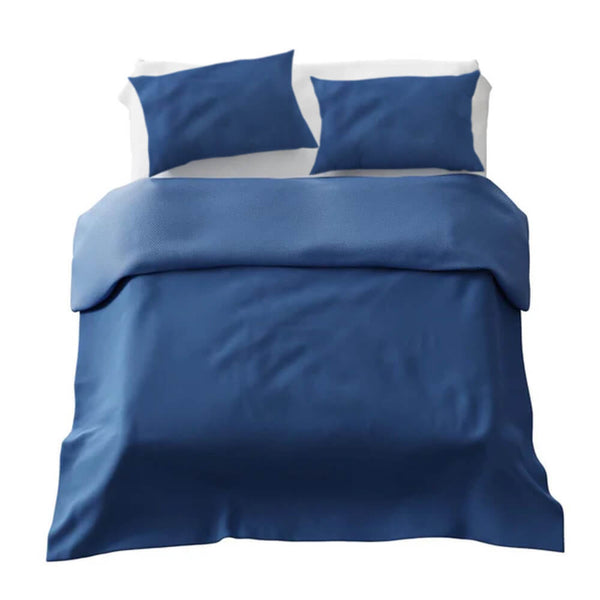 Juego de ropa de cama básico con manta terapéutica azul