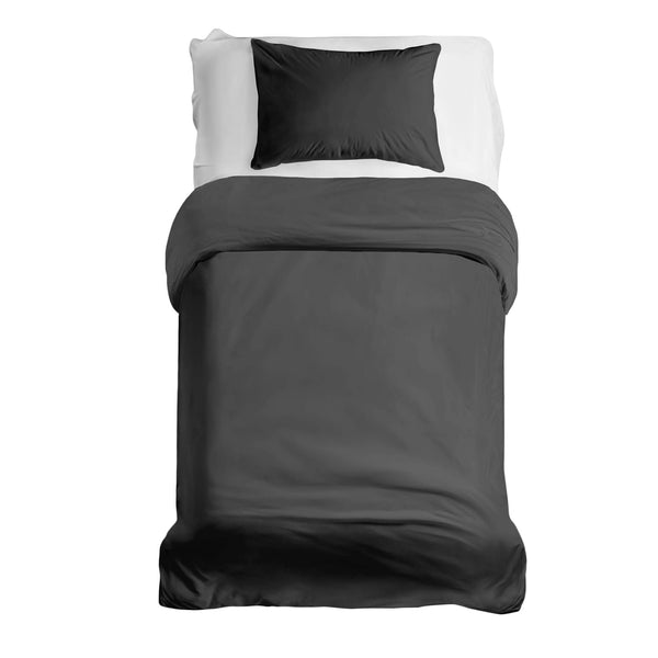 Juego de ropa de cama básico con manta terapéutica gris oscuro