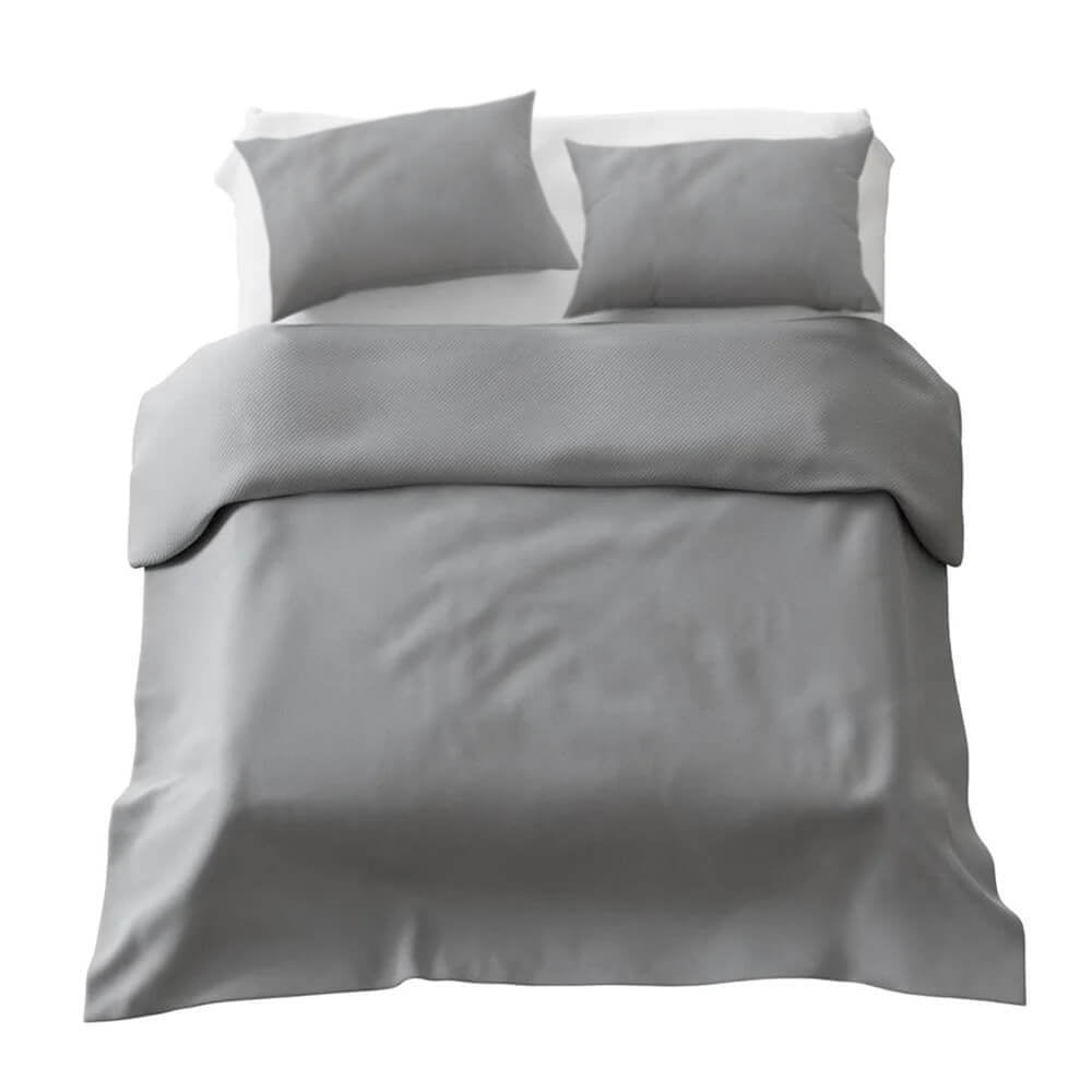 Juego de ropa de cama básico con manta terapéutica gris claro