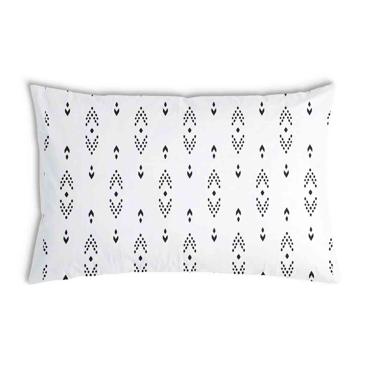 Almohada de salud blanca con patrón de flechas negras