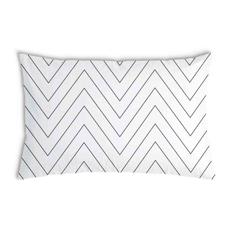 Almohada de salud blanca con zigzag negro