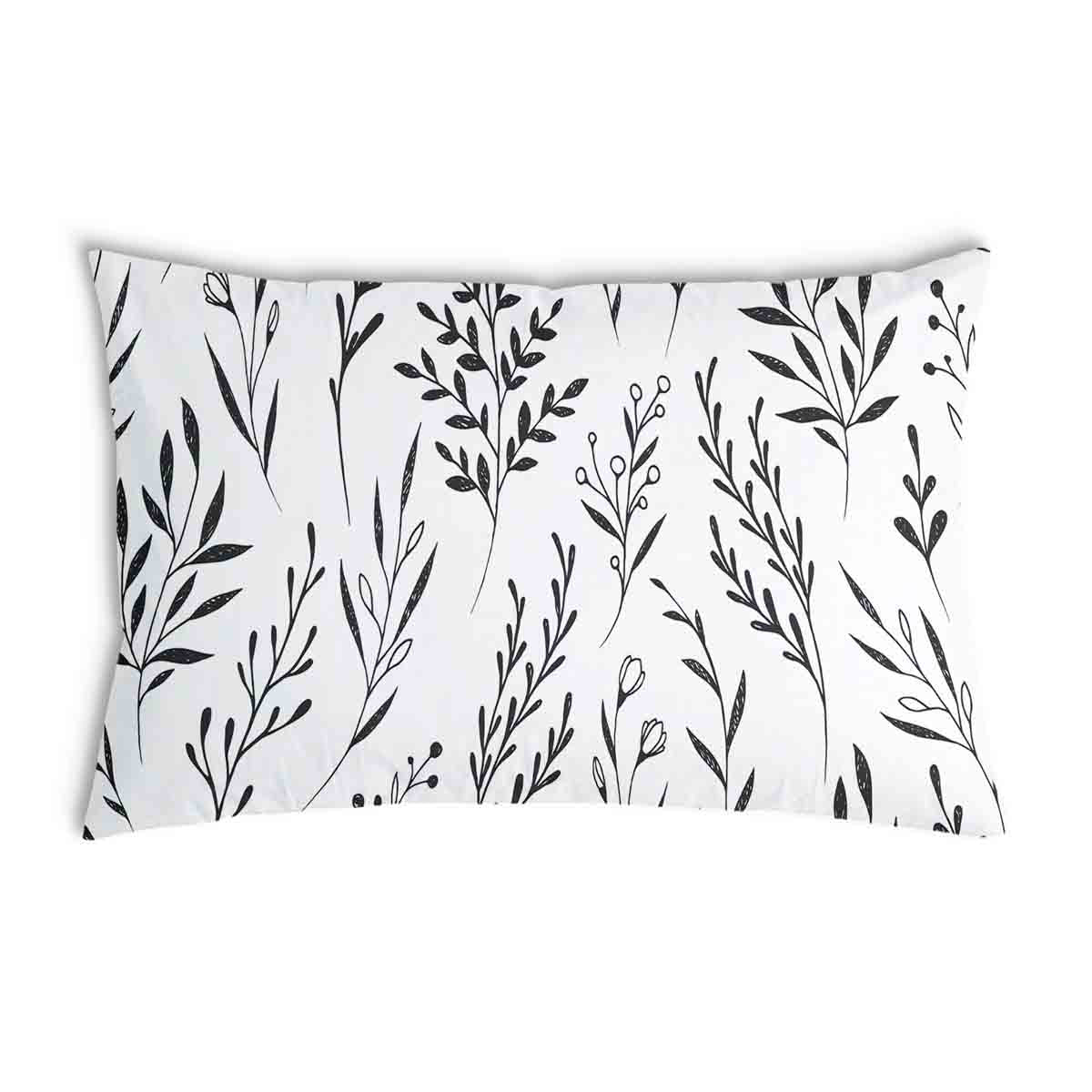 Almohada de salud blanca con ramas negras