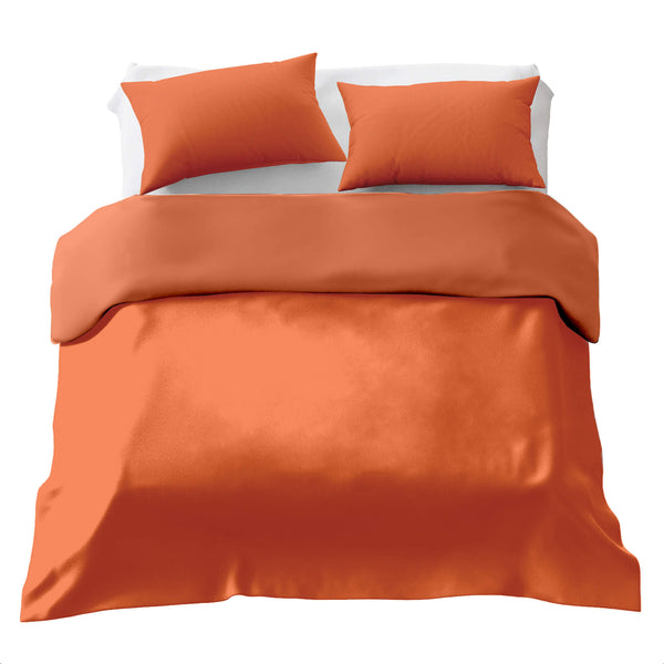 Juego de ropa de cama básico con manta terapéutica color óxido rojizo