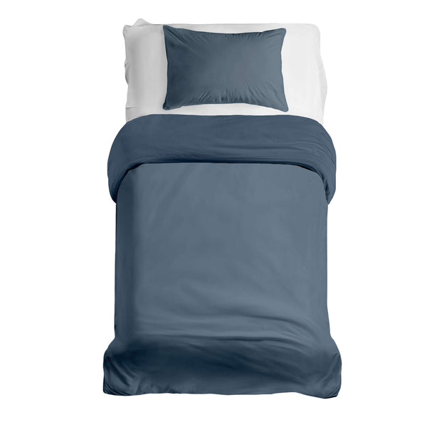 Juego de ropa de cama básico con manta terapéutica azul acero