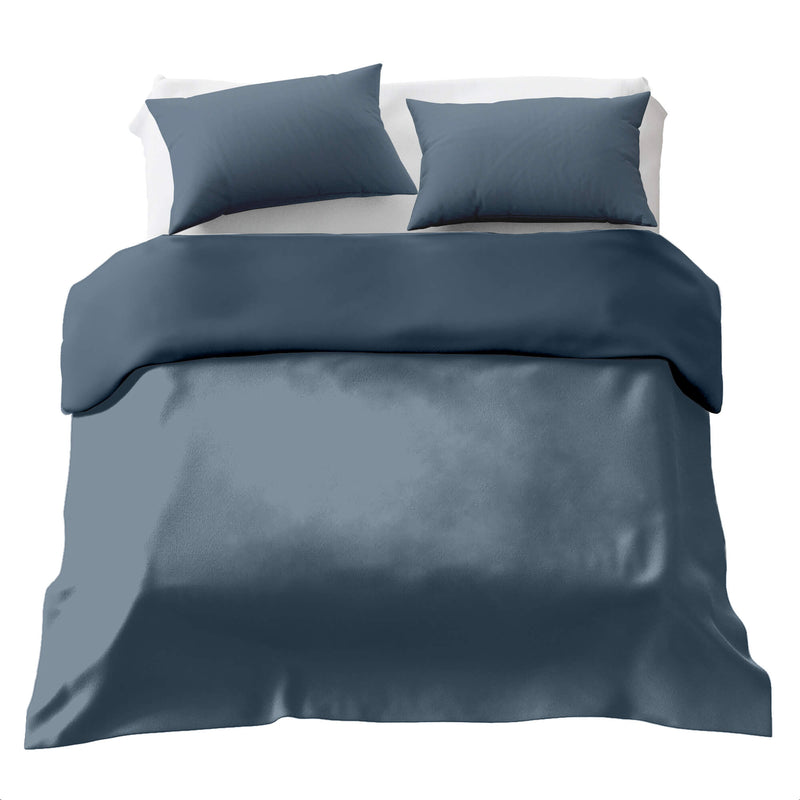 Juego de ropa de cama básico con manta terapéutica azul acero